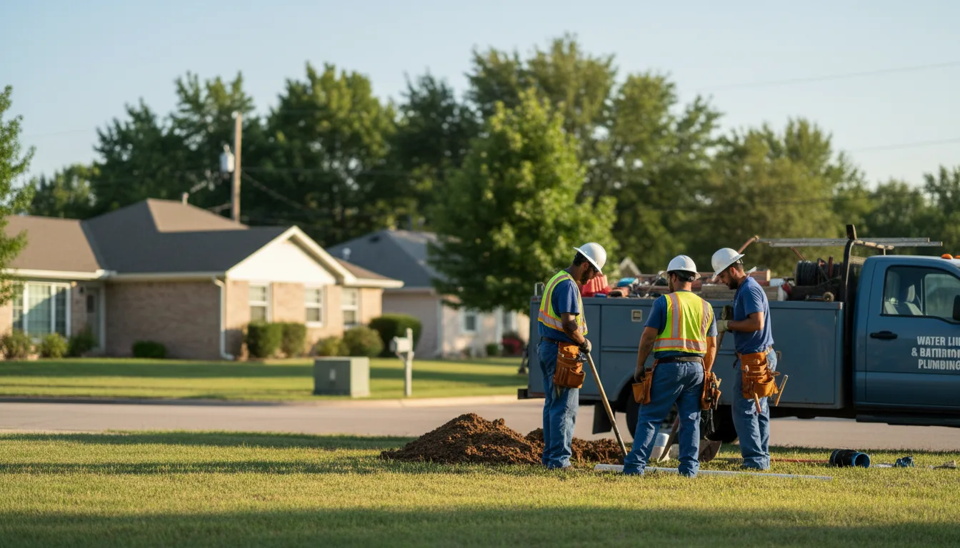 Residential water line and bathroom plumbing service in New Vienna, IA